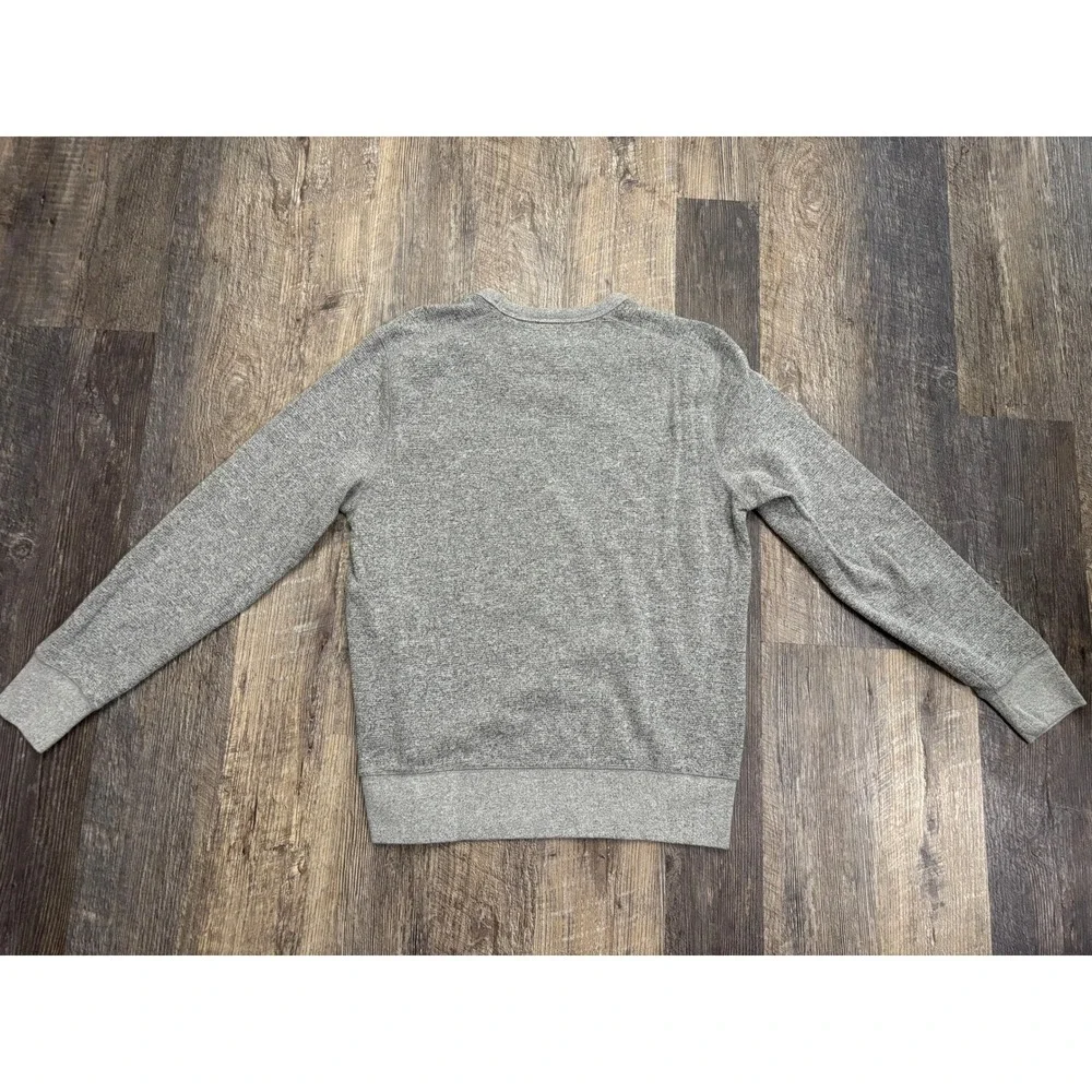 Banana Republic Ultra-Soft Waffle Pullover Mens Medium Gray Crewneck Long Sleeve